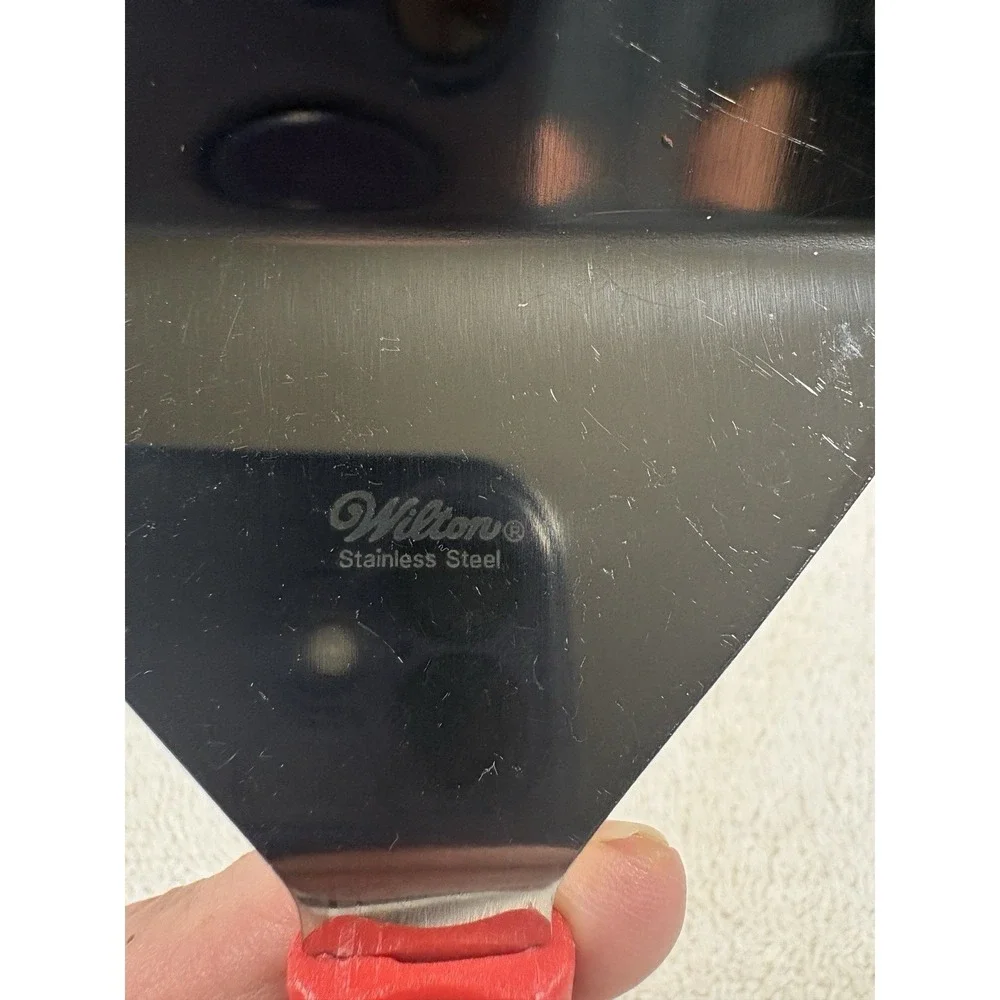 Wilton Stainless Steel Cookie Scraper Dough Cutter Chopper Red Handle 4